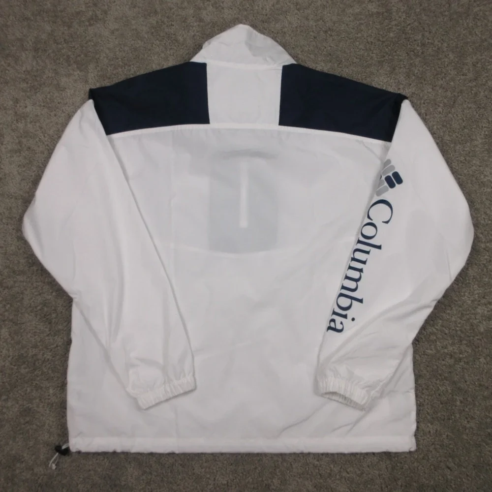 Penn State Nittany Lions Jacket Mens Large White Columbia Half Zip Windbreaker